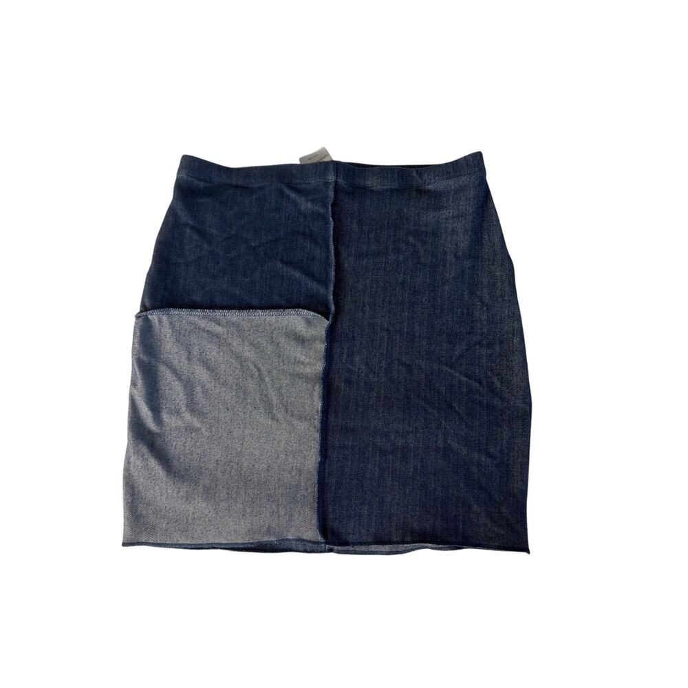 Naked Wardrobe Blue Woman Colorblock Mini Skirt Size L Large